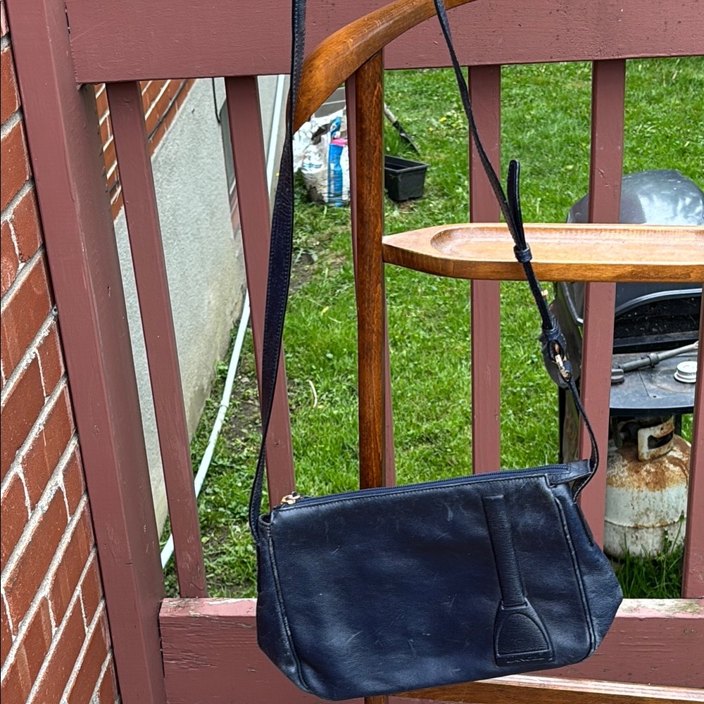 LANCEL. France Navy Blue Crossbody Bag